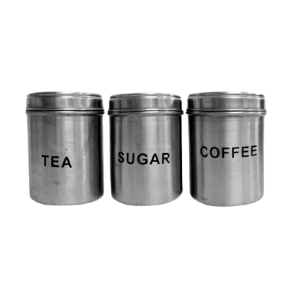 set de 3 frascos (te, café, azucar) 9 cm