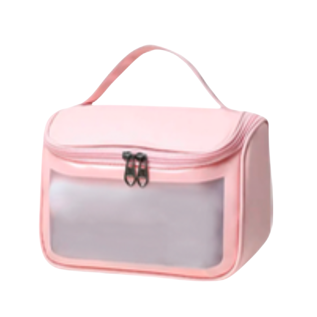 Cosmetiquera, Pu, Rosado, 22*16*12.5 Centimetros, Washbag Con Ventana