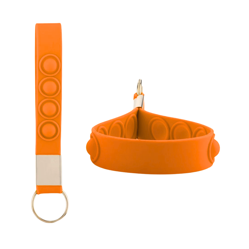 [P266137] Llavero, Silicón, Anaranjado, 16*1.6 Centimetros, Cinta Pop Up