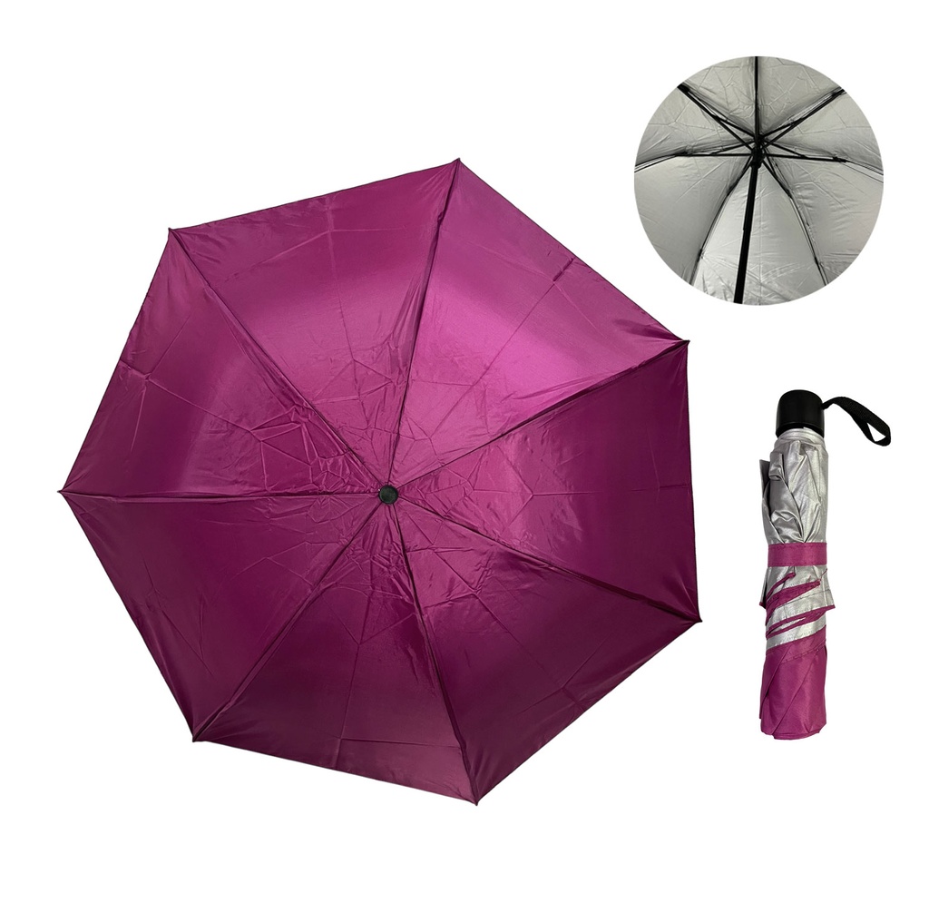 [P271105] Sombrillas, Poliester, Fucsia, 55 Cm Secretarial , Silver Back 7 Varillas