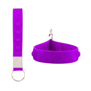 Llavero, Silicón, Morado, 16*1.6 Centimetros, Cinta Pop Up