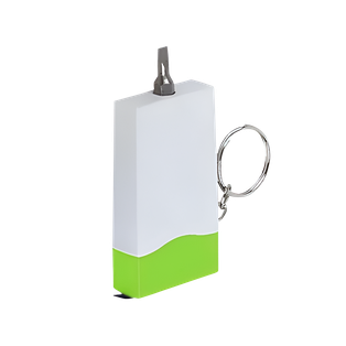 Llavero, Plástico, Verde, 6.4*3.4*1.4 Centimetros, Wave Con Metro Y Puntas Desarmador