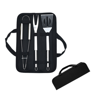 Set De 3 Utensilios Barbacoa, , , En Bolsa , De Tela