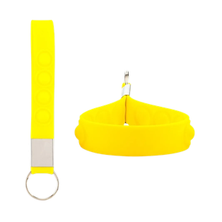 Llavero, Silicón, Amarillo, 16*1.6 Centimetros, Cinta Pop Up