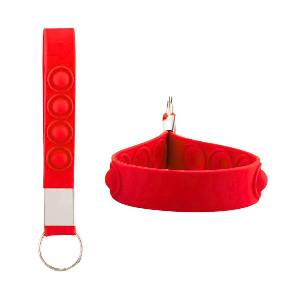 [P266132] Llavero, Silicón, Rojo, 16*1.6 Centimetros, Cinta Pop Up