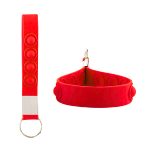 Llavero, Silicón, Rojo, 16*1.6 Centimetros, Cinta Pop Up