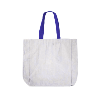 Bolsa, Manta Cruda, Natural (blanco), 36*31*10 Centimetros, Con Agarrador De Faja Azul