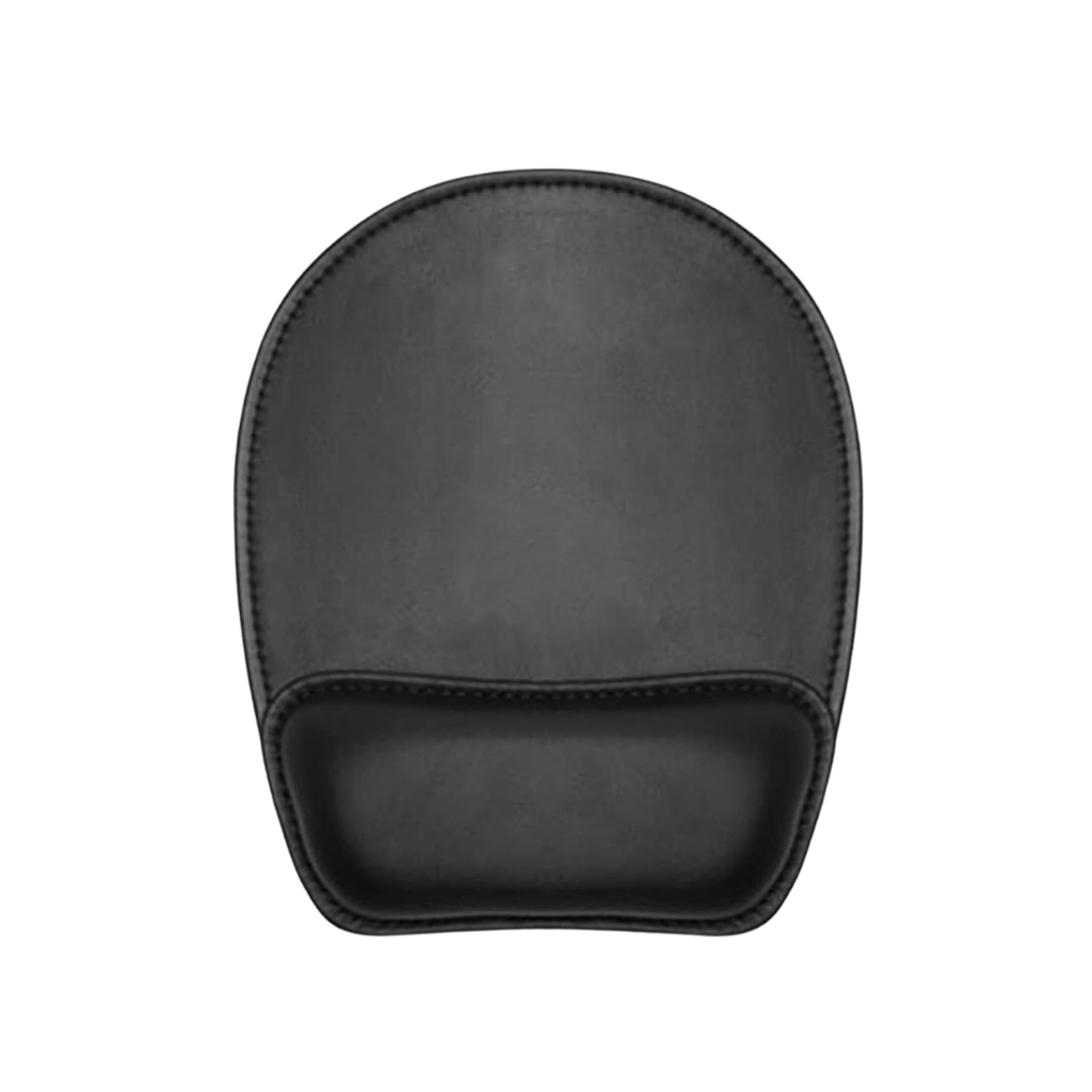 [P286256] Mouse Pad Imitacion Cuero Negro 23*22*2.2 cm Ekse Con Apoyamuñecas