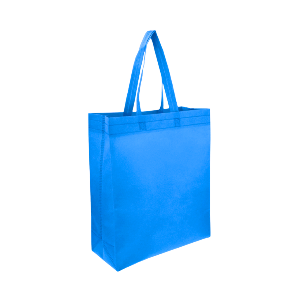 [P266205] Bolsa Ecologica Celeste 40*35*12 cm Con Fuelle Sellada 80g