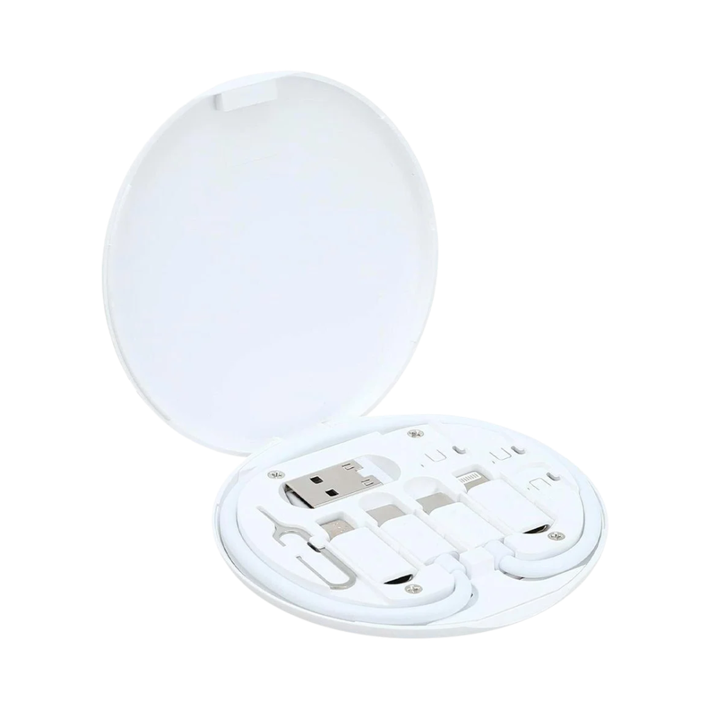 [TG104164] Cable Plástico Blanco 8*8*1 cm Redondo 5 Pcs Puntas Varias