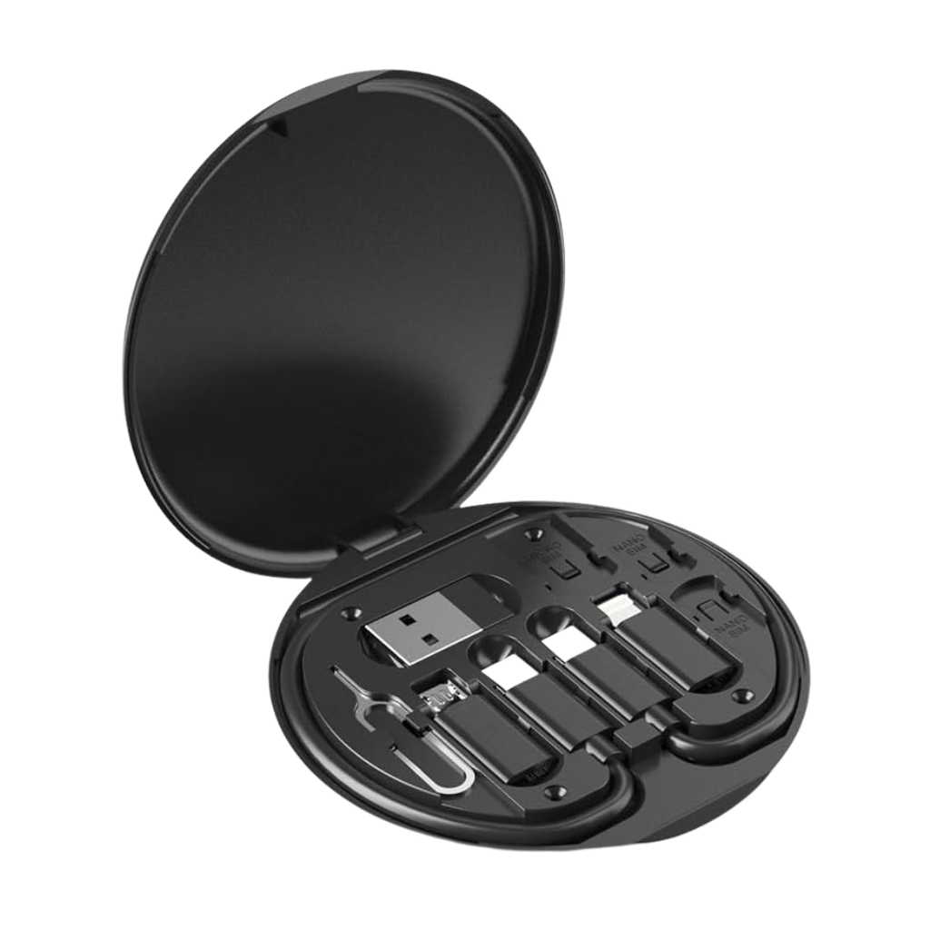 [TG104165] Cable Plástico Negro 8*8*1 cm Redondo 5 Pcs Puntas Varias