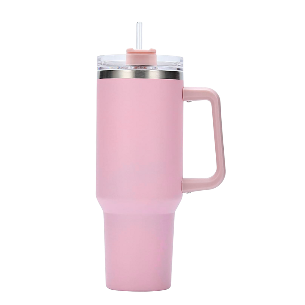 [P251527] TAZA ACERO INOXIDABLE ROSADO 30 oz Boldys doble pared con pajilla