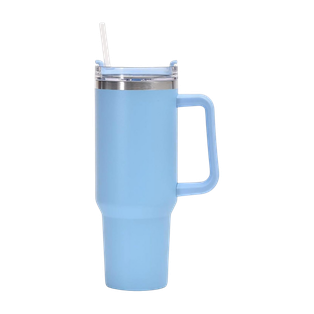 TAZA ACERO INOXIDABLE CELESTE 30 oz Boldys doble pared con pajilla