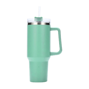 TAZA ACERO INOXIDABLE VERDE MENTA 30 oz BOLDYS DOBLE PARED CON PAJILLA