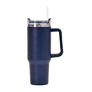 TAZA ACERO INOXIDABLE AZUL OSCURO 30 oz BOLDYS DOBLE PARED CON PAJILLA