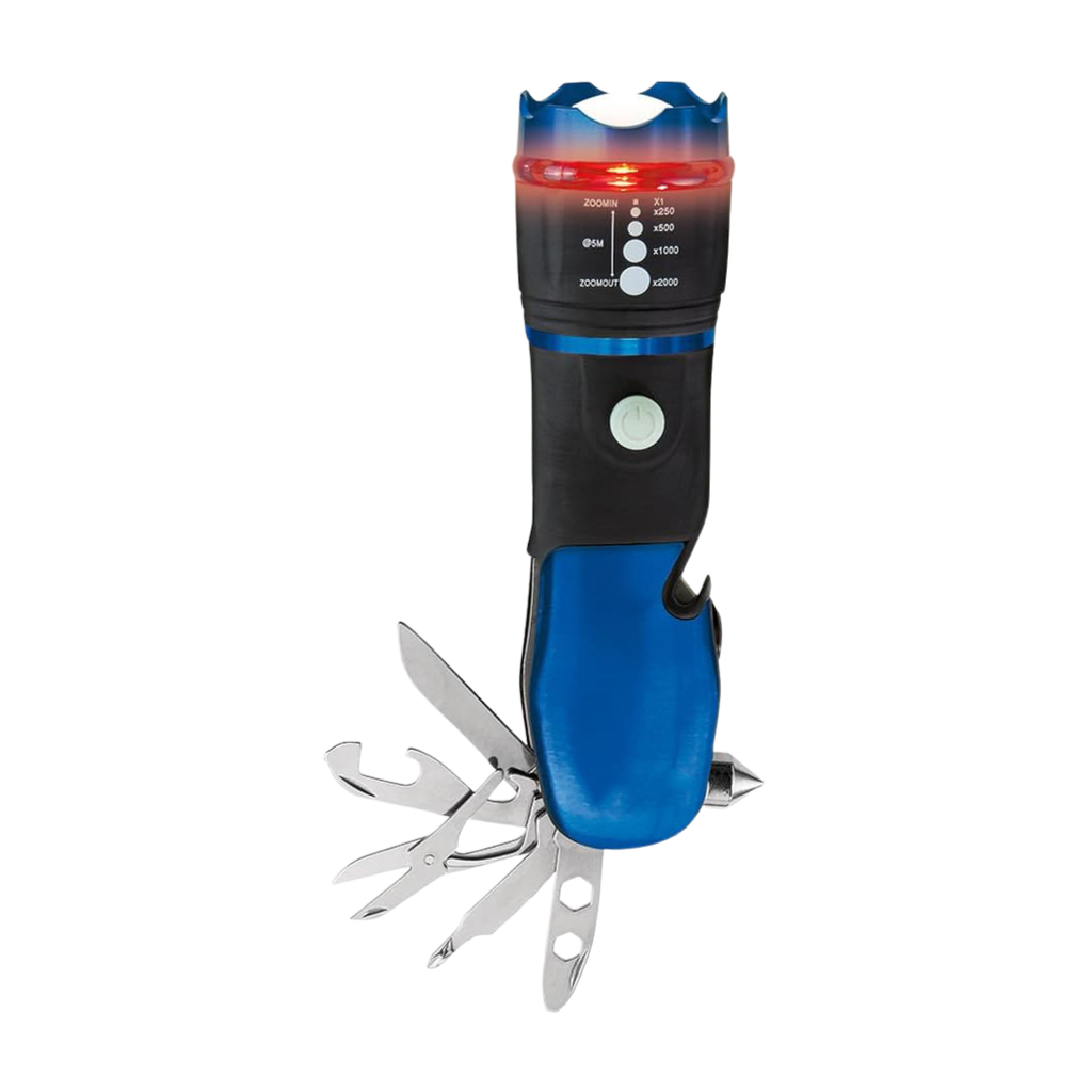 [H950444] LINTERNA ACERO INOXIDABLE AZUL 170*45 mm ARO DE COLOR MULTIFUNCIONAL