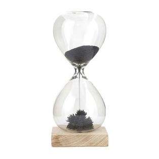 RELOJ, VIDRIO, NATURAL, 7.9*15.5*7.9 cm, De , Arena Magnetico Con Base De Madera