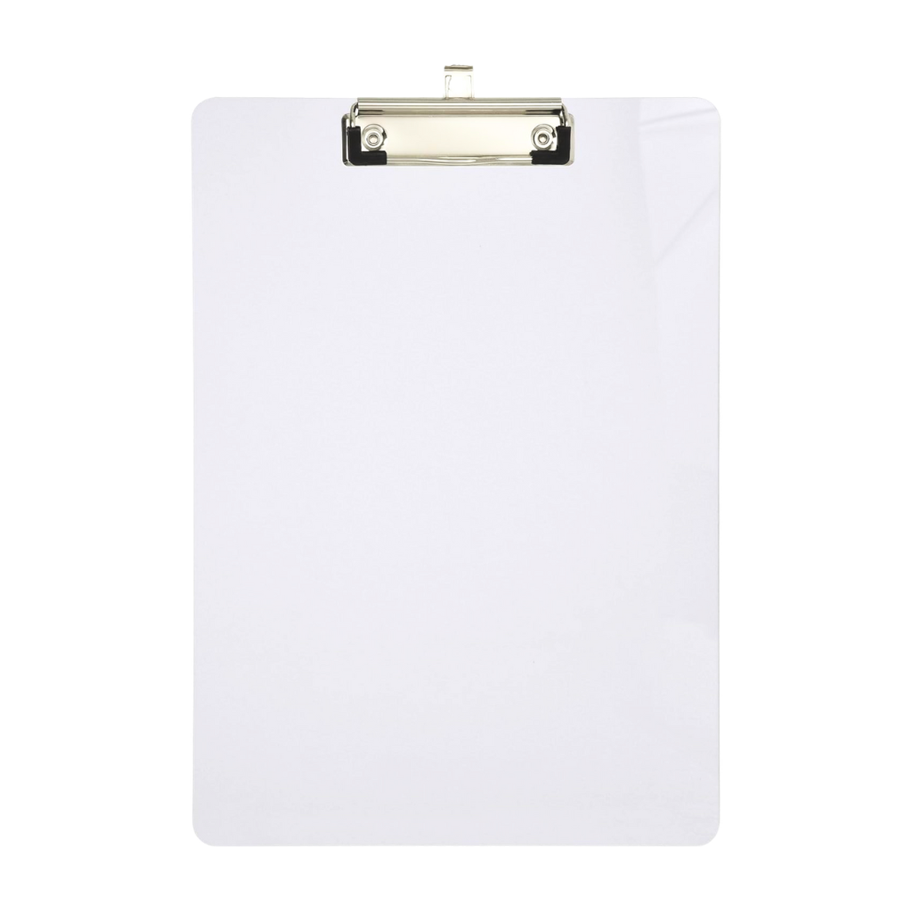 [E389355] TABLA PLÁSTICO BLANCO A4 PARA ESCRIBIR CON GANCHO SIMPLE