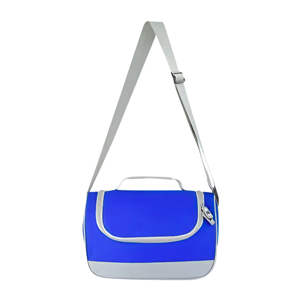 [P299003] LONCHERA, OXFORD, AZUL REFLEX, 29*15*20 cm, CLEAR ALUMINIZADA