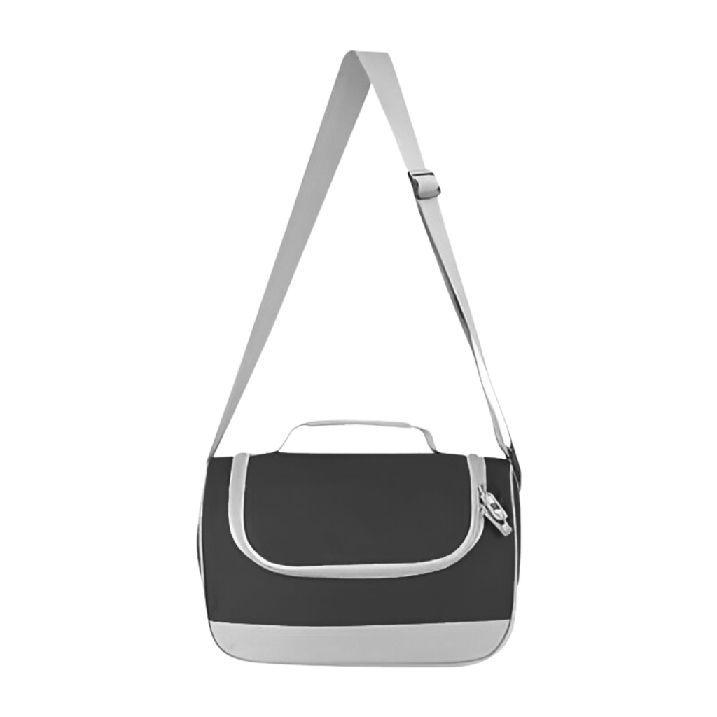 [P299004] LONCHERA, OXFORD, NEGRO, 29*15*20 cm, CLEAR ALUMINIZADA