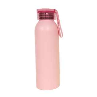 PACHÓN, ALUMINIO, ROSADO MATE, 500 ML, CON TAPA TRANSPARENTE