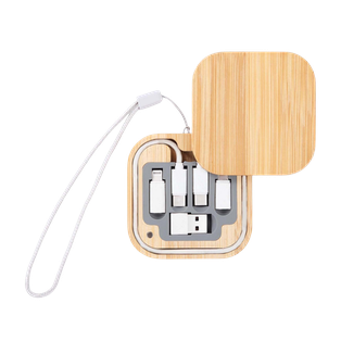 CABLES, BAMBÚ, NATURAL, 8*8*1.5cm cm, CONVERTIDORES EN CAJA