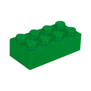 Antiestrés Poliuretano verde 7.8*4*2.8CM lego rectangular 4x2