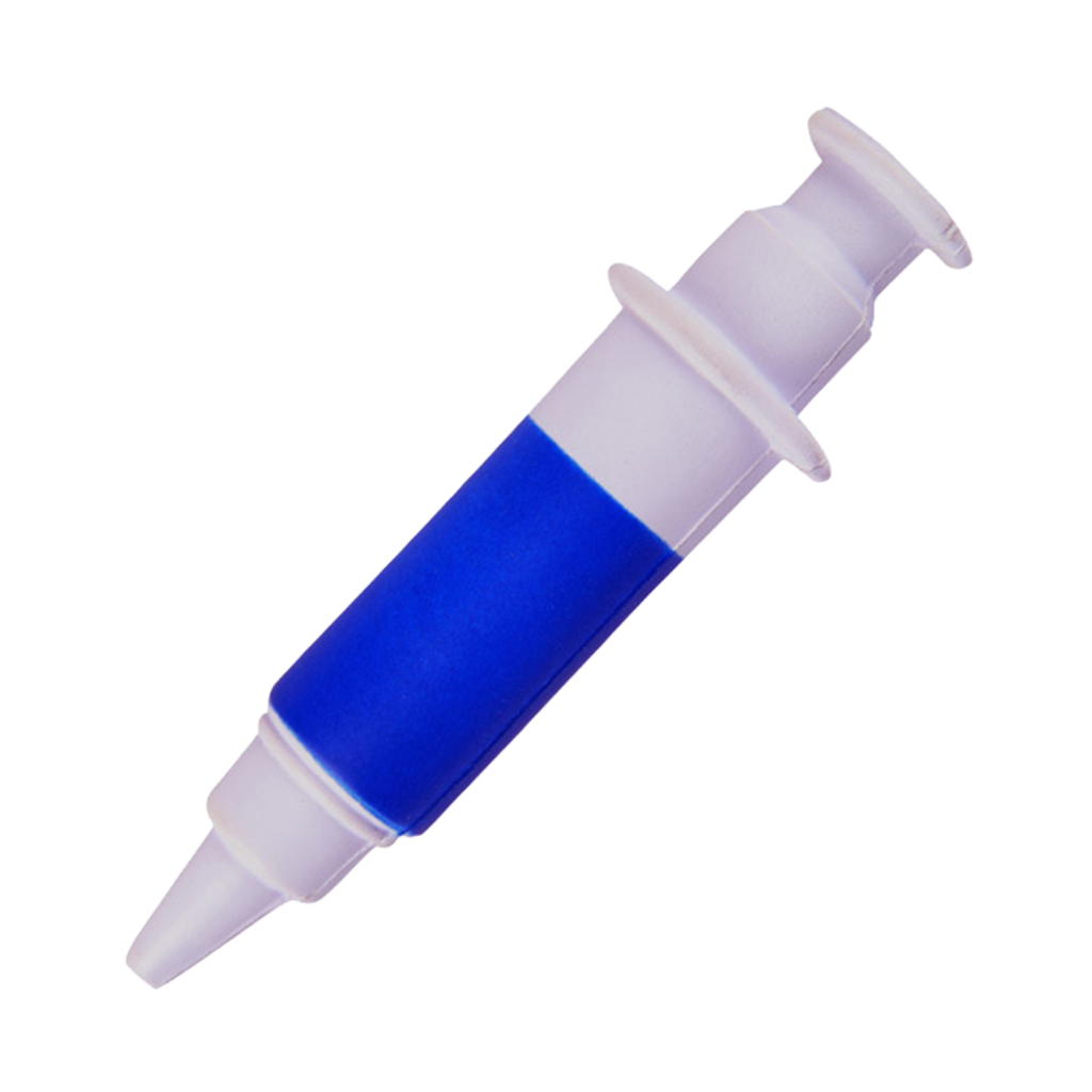 [P299049] Antiestrés Poliuretano azul reflex 15*2.5 forma de jeringa