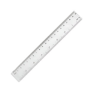 Regla, plástico, transparente, 20 cm