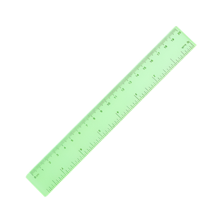 Regla, plástico, verde , 20 cm, traslucido