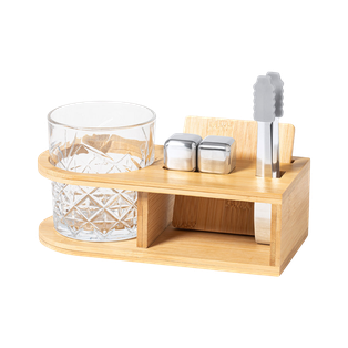 Set de Whisky, Cristal - Bambu , 20.8 x 14.5 x 10 cm