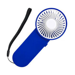 VENTILADOR, PLÁSTICO, AZUL REFLEX, 6,5x3,8x15 cm, de mano, mango liso con cinta para llevar