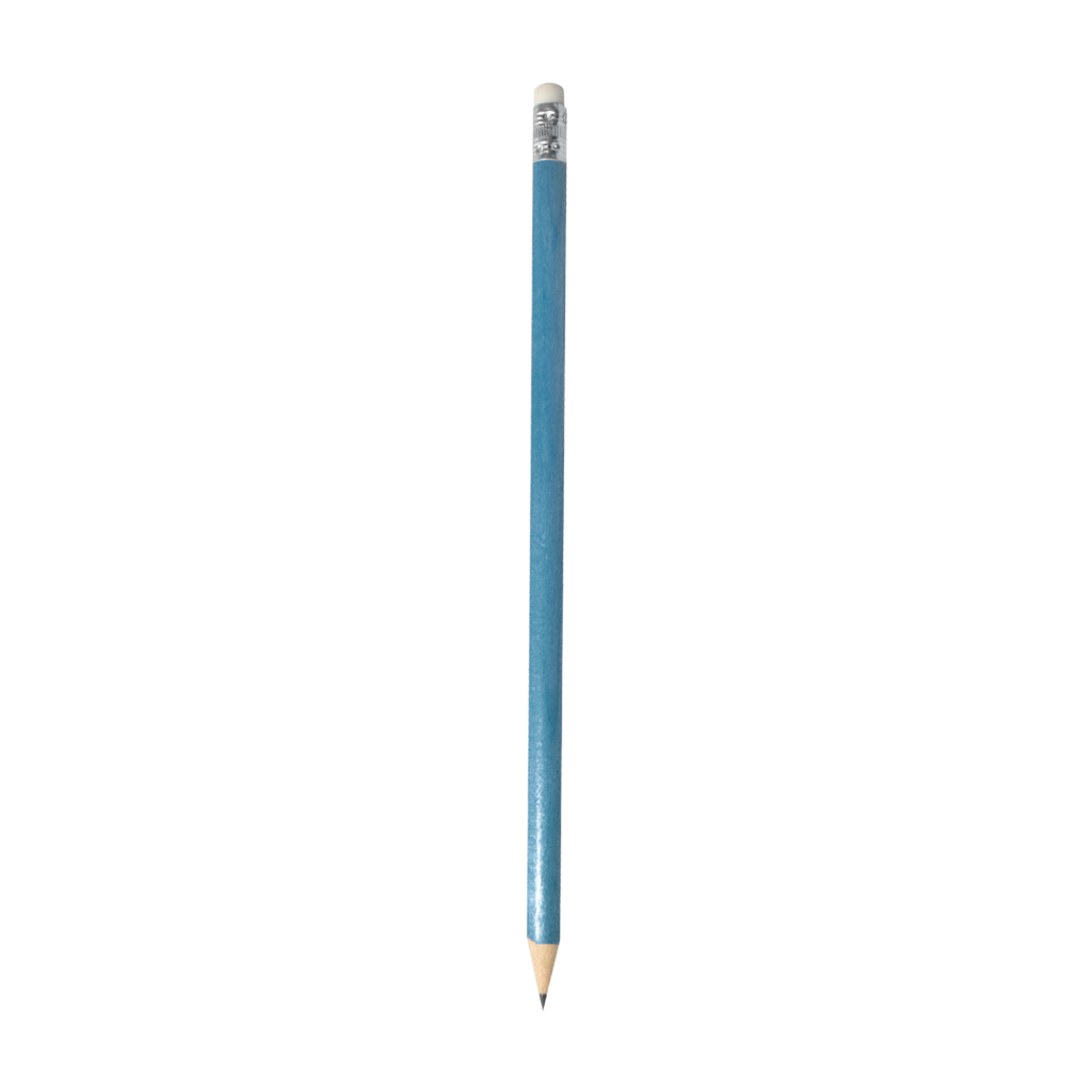 [P285916] lapiz, madera, azul reflex, 19 cm , con borrador