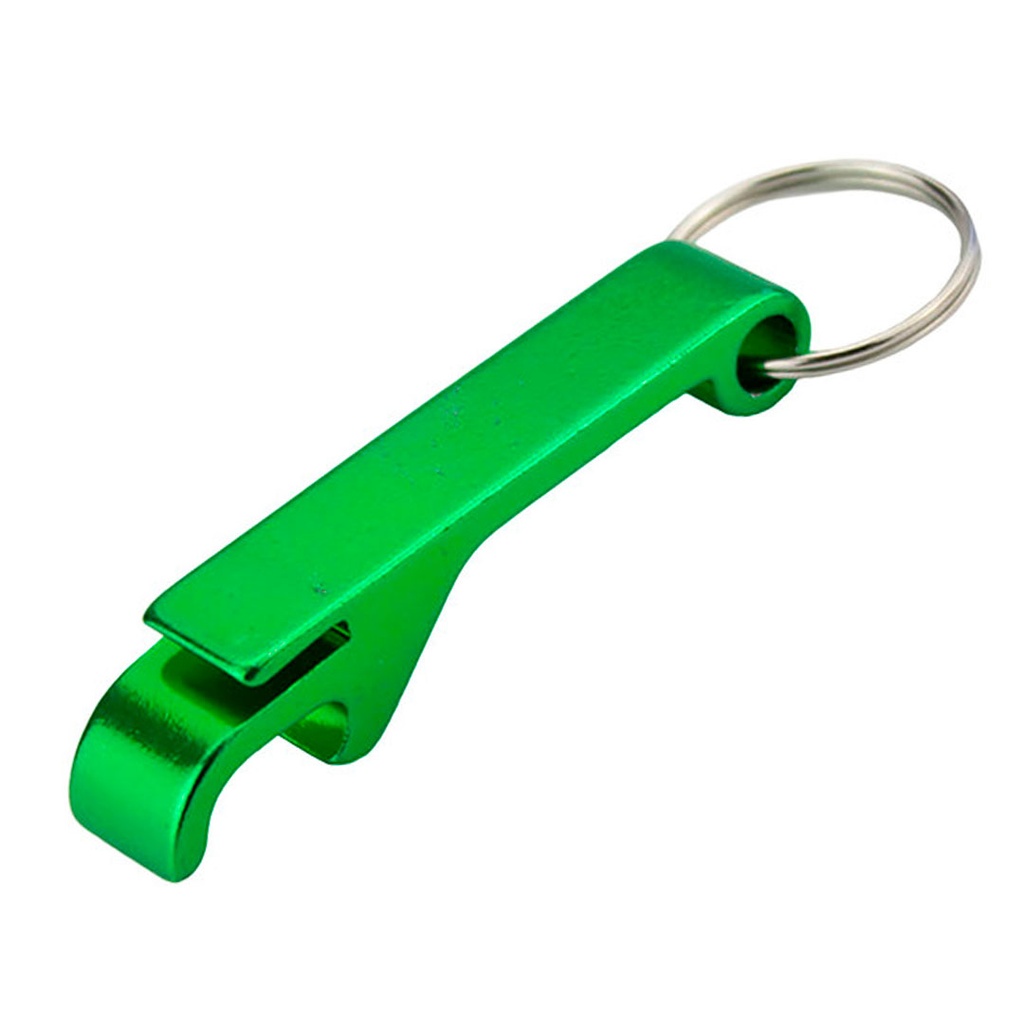[P220246] llavero destapador, aluminio, verde, 10*64*2 mm , tipo garra