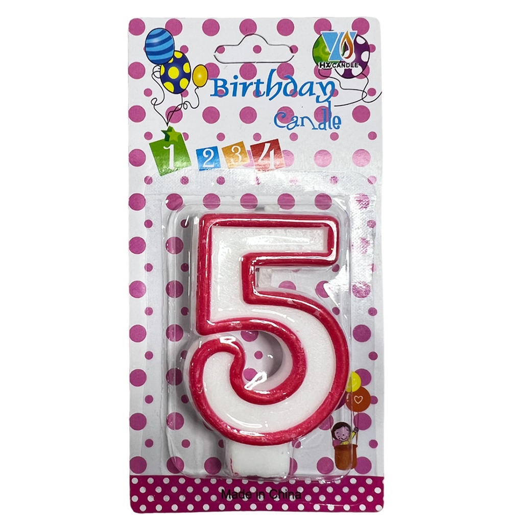 [F410118] vela no. 5 rojo