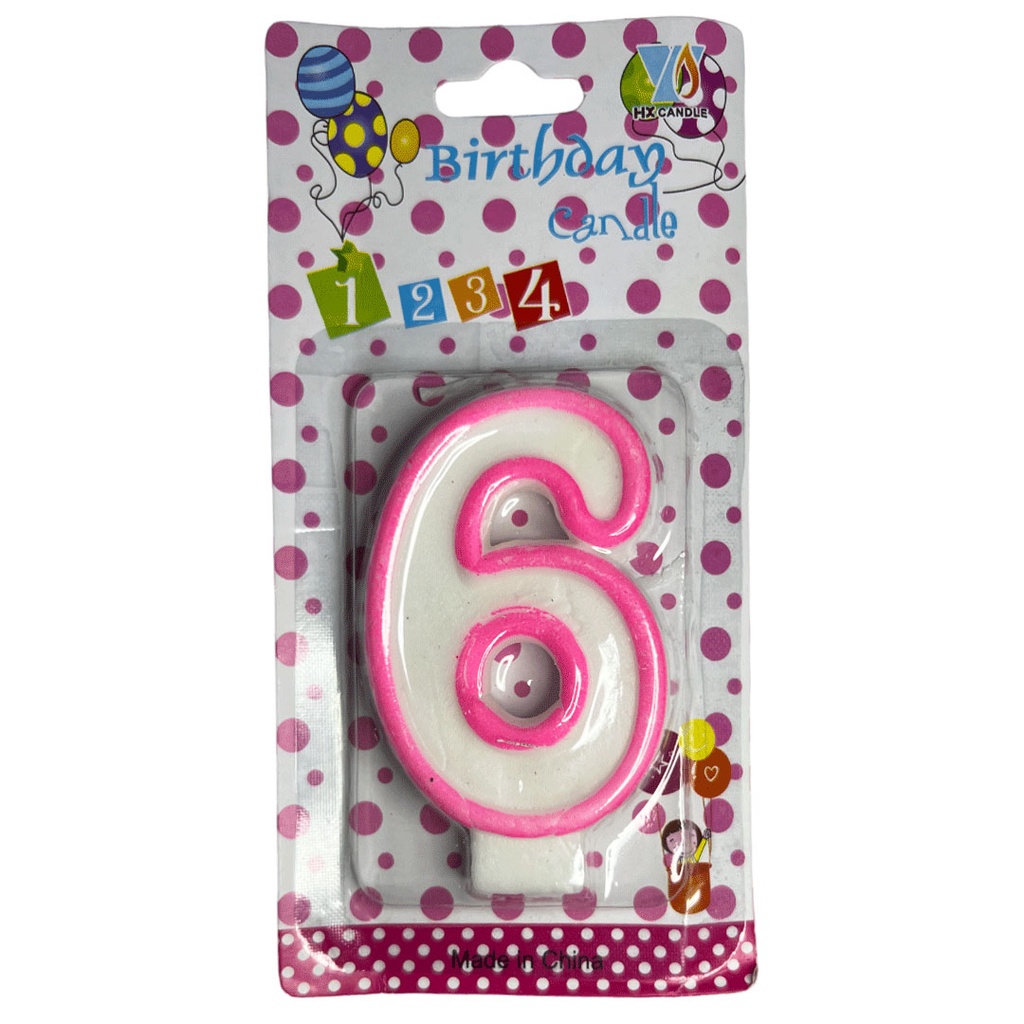 [F410120] vela no.6 rosado