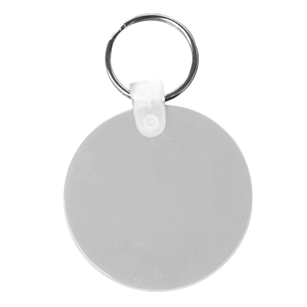 [P240110] llavero redondo, pvc, blanco, 5*03 centimetros, de grosor