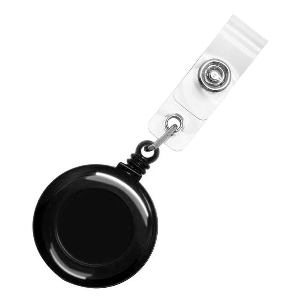 [P294117] yoyo porta gafete, plástico, negro,  ,