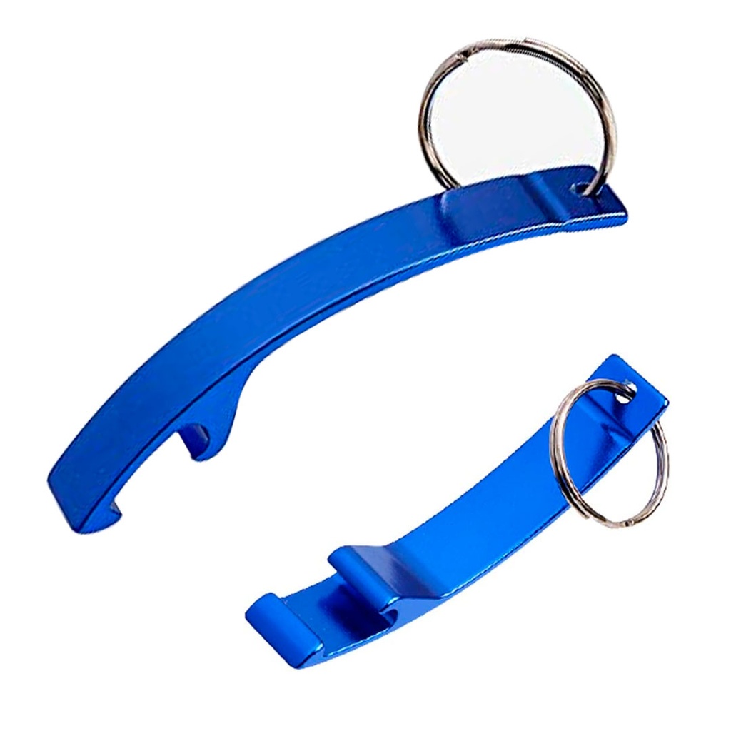[P220365] destapador, aluminio, azul, 8*1.4*0.9 centimetros, curvo en forma de garra