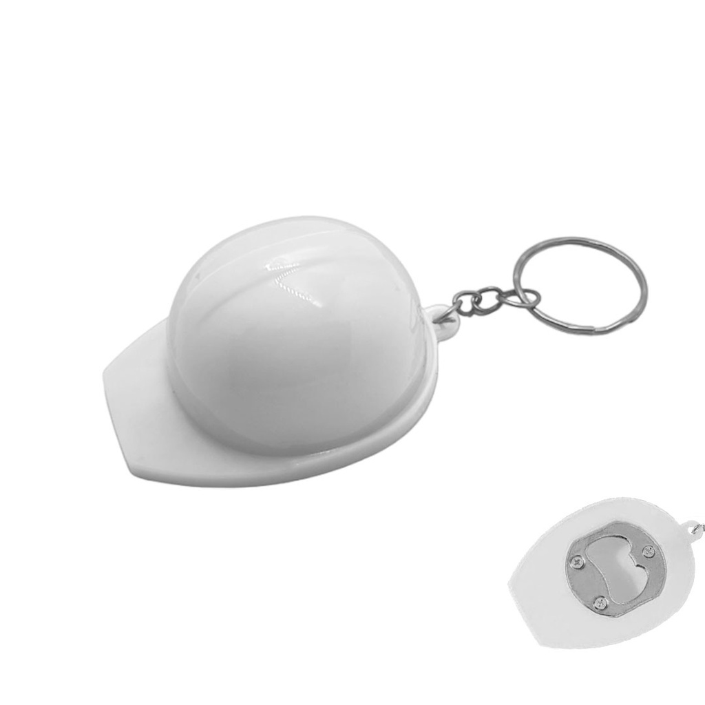 [P265964] llavero destapador, , blanco, forma de casco , de seguridad 4.4*5.5*2.5
