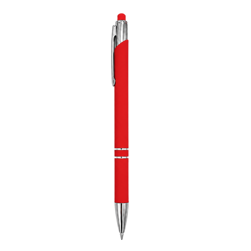 [P280732] lapiceros, metal, rojo, 14.5 cm, Lyra con recubierta de caucho  y touch