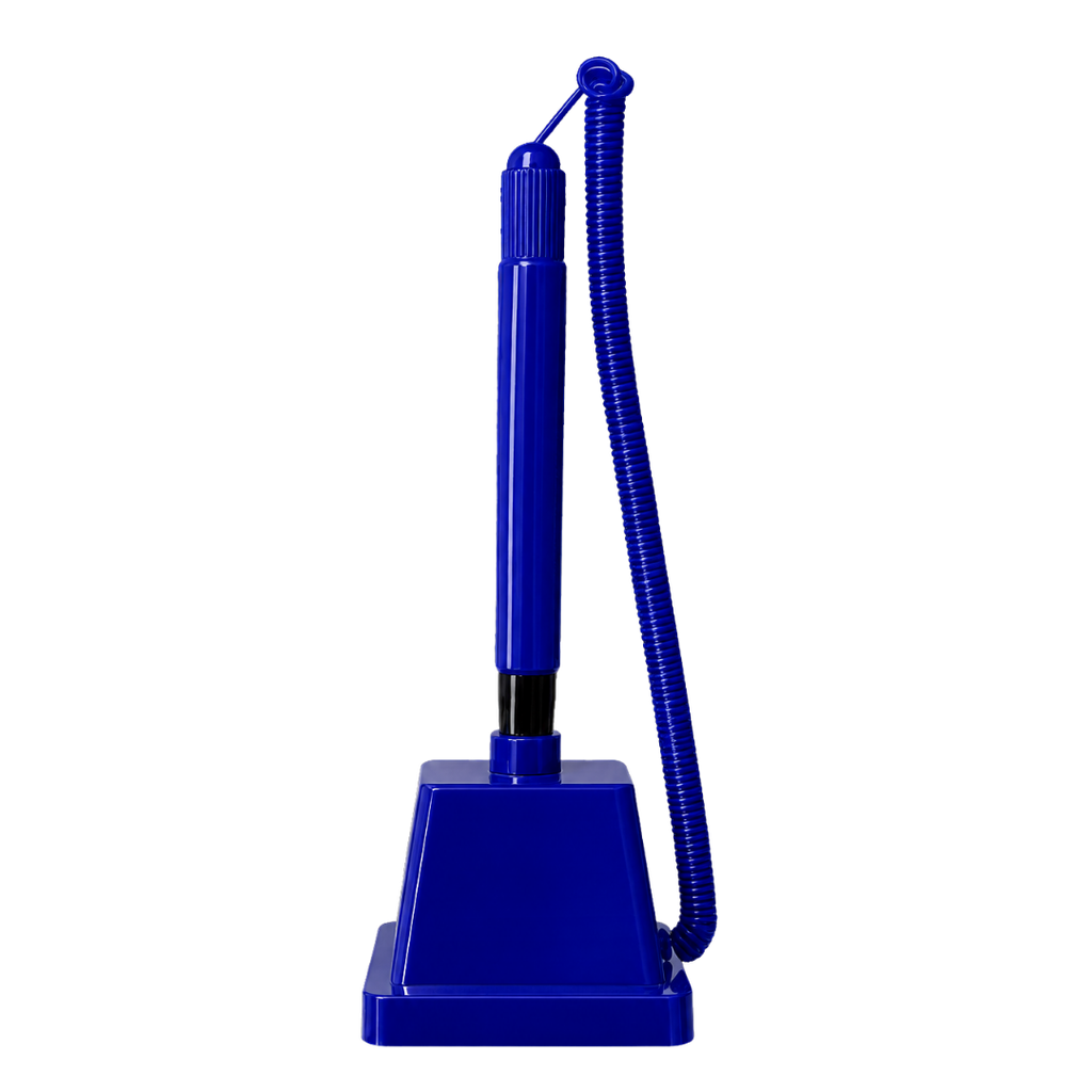 [P285999] lapiceros, plástico, azul reflex, 18 centimetros, con base piramidal y resolte