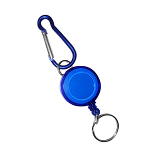 porta gafete, plástico, azul reflex, 3*8 centimetros, tipo yoyo con arnes