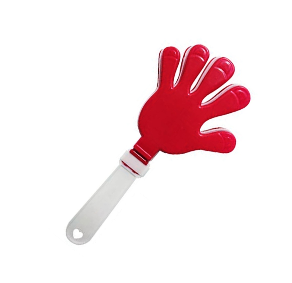 [P220511] aplaudidor, plástico, rojo, 13.5*28cm centimetros, en forma de mano