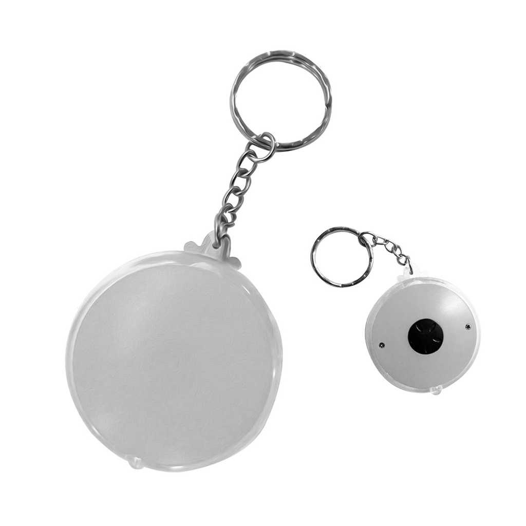 [P240577] llaveros, plástico, blanco, 4.8 centimetros, redondo con linterna