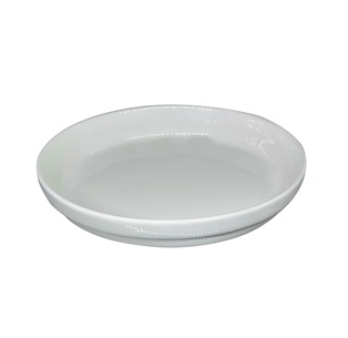 plato, cerámica, blanco, 6.75 pulgadas, semi redondo