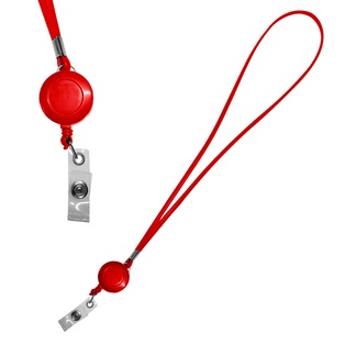 cinta porta-gafete, silicón, rojo, 49cm centimetros, con yoyo plástico