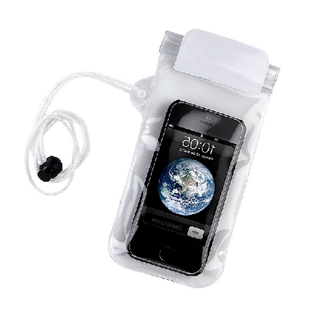 [P251129] bolsa, tela impermeable, blanco, para celular , documentos sello zipioc y velcro