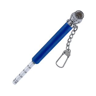 calibrador, aluminio, azul reflex, 8.3x1 cm, para llantas, cabeza plástica