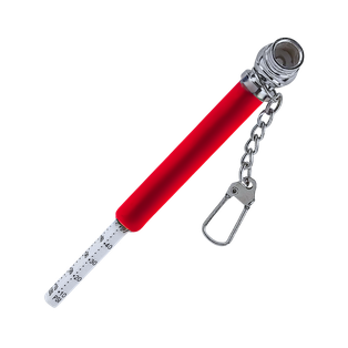 calibrador, aluminio, rojo, 8.3*1 cm, para llantas, cabeza plástica